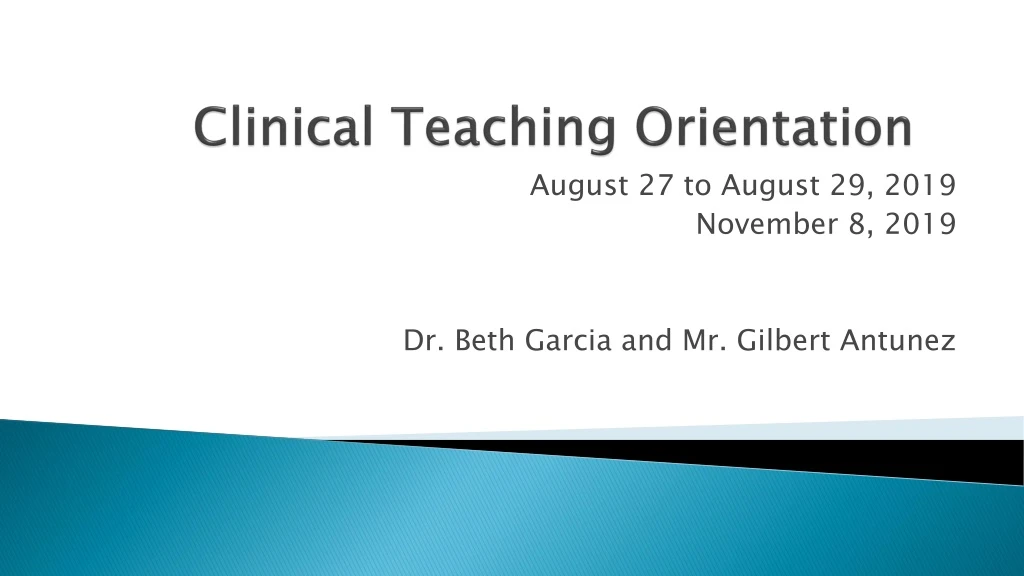 clinical teaching orientation