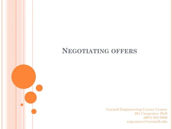Negotiating offers