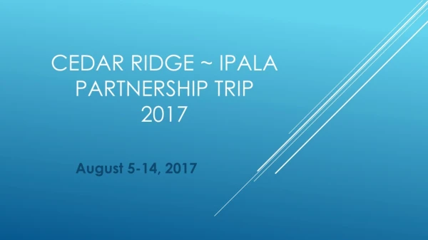 Cedar ridge ~ ipala partnership trip 2017