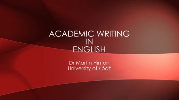 Academic Writing in englis h