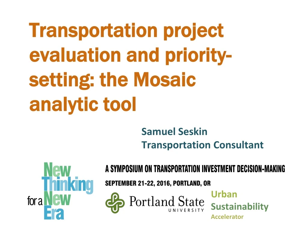 transportation project evaluation and priority