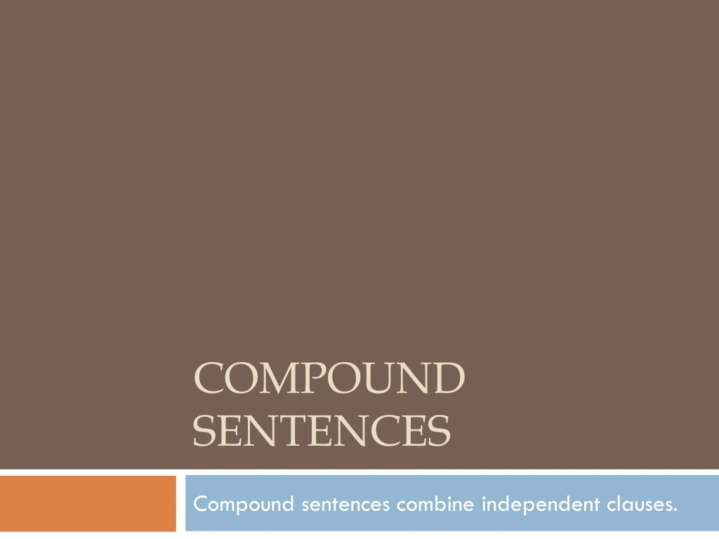 compound sentences