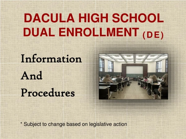 DACULA High School Dual Enrollment (de)