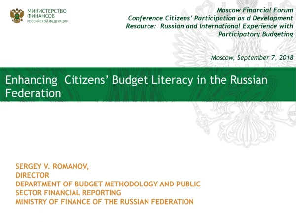Enhancing Citizens’ Budget Literacy in the Russian Federation