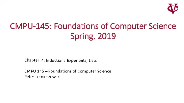 CMPU-145: Foundations of Computer Science Spring, 2019