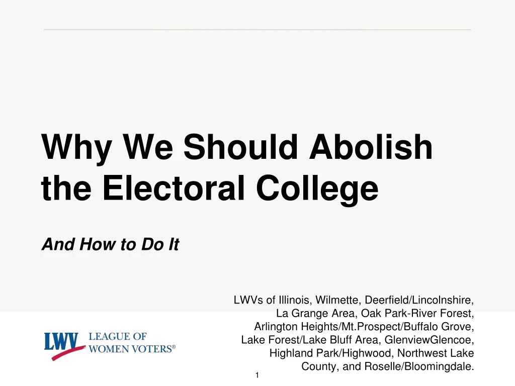 why we should abolish the electoral college