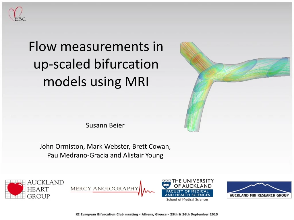 flow measurements in up scaled bifurcation models using mri