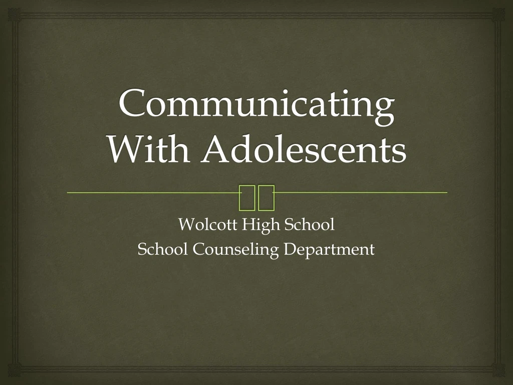 communicating with adolescents
