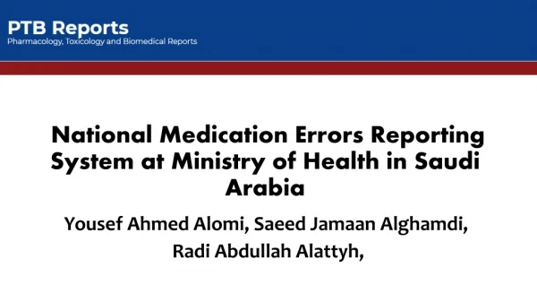 National Medication Errors Reporting System at Ministry of Health in Saudi Arabia