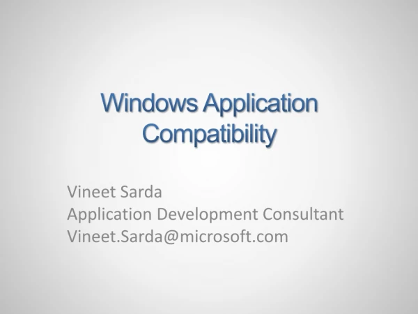 Windows Application Compatibility