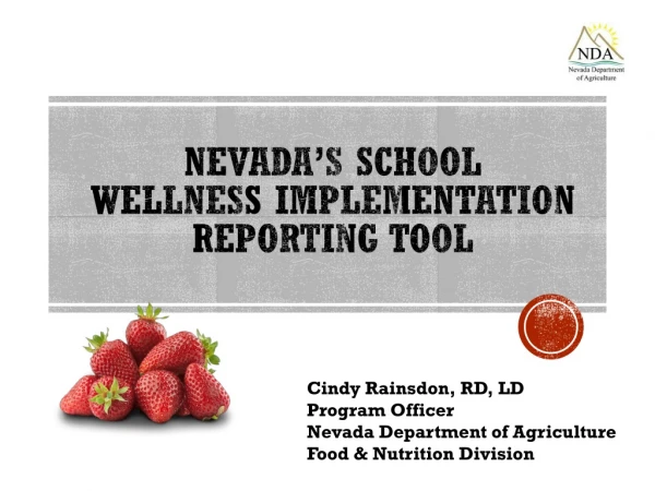 Nevada’s School Wellness Implementation reporting tool
