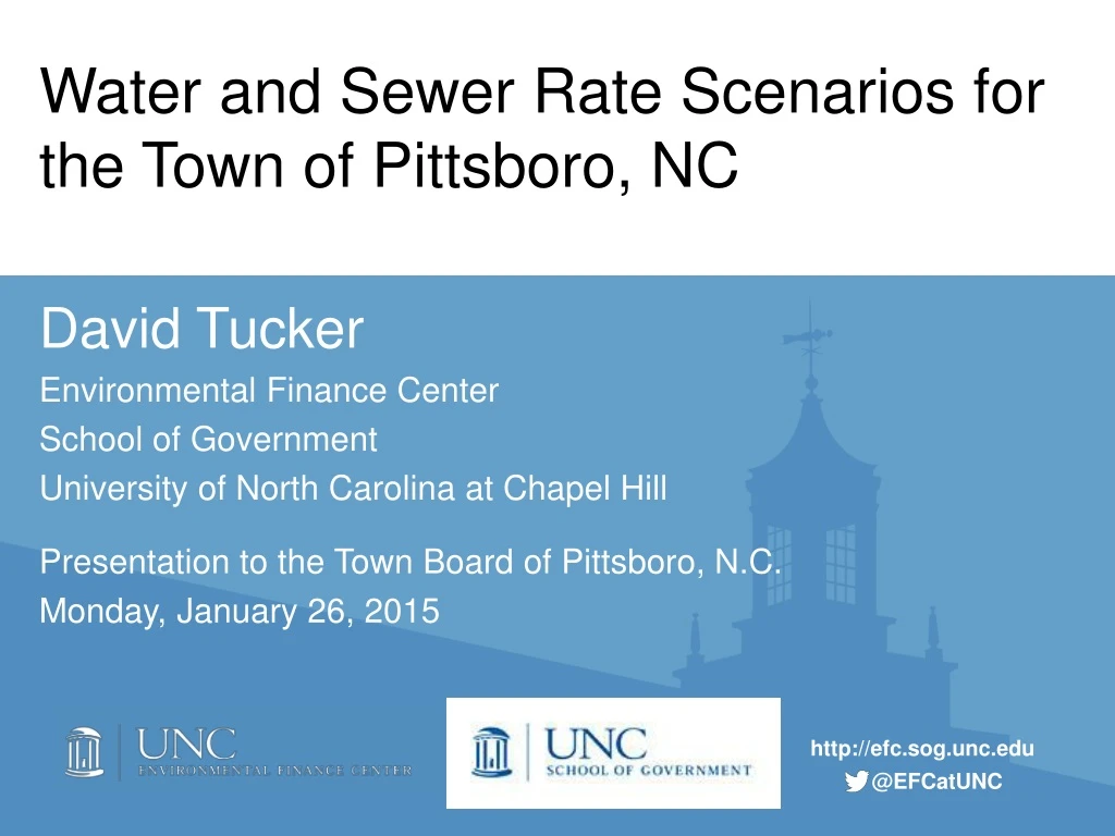 water and sewer rate scenarios for the town of pittsboro nc