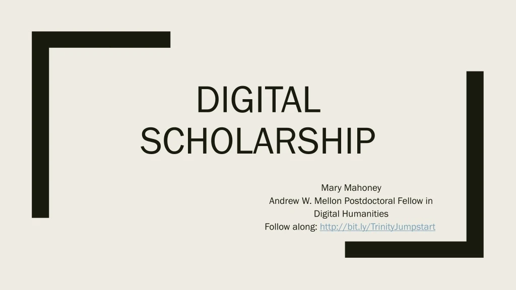 digital scholarship