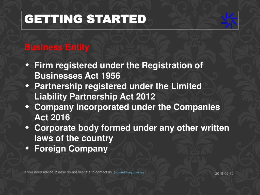 business entity firm registered under