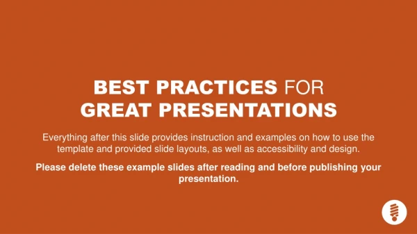Best Practices for Great Presentations