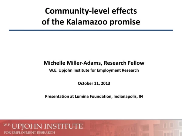 Community-level effects of the Kalamazoo promise