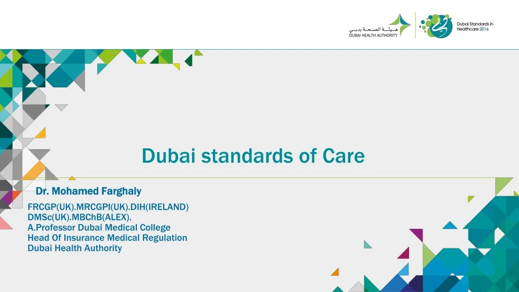 dubai standards of care dr mohamed farghaly frcgp