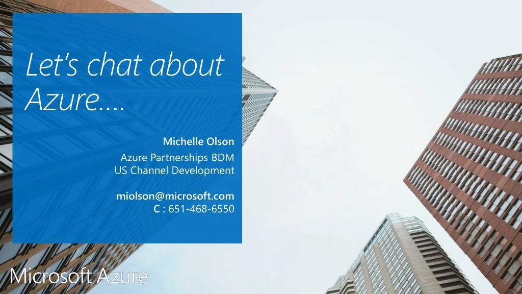 let s chat about azure