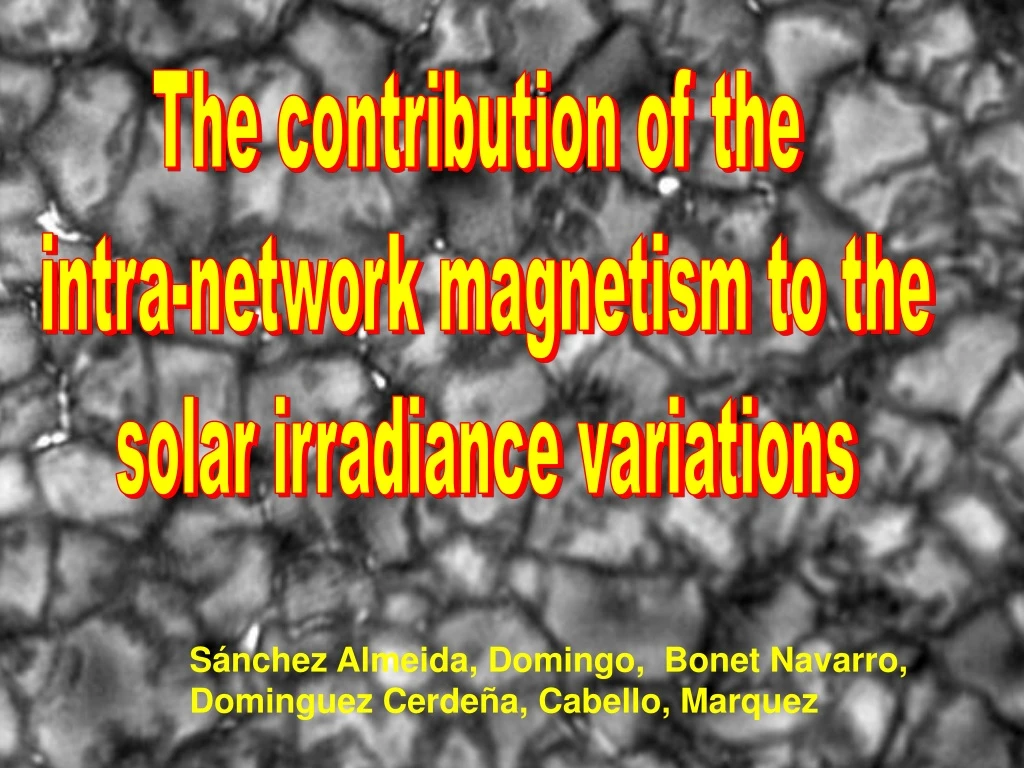 the contribution of the intra network magnetism