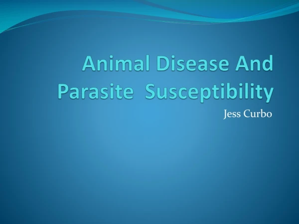 Animal Disease And Parasite Susceptibility