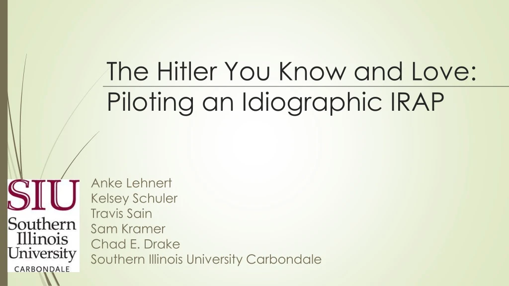 the hitler you know and love piloting an idiographic irap