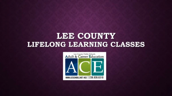 Lee County Lifelong Learning Classes