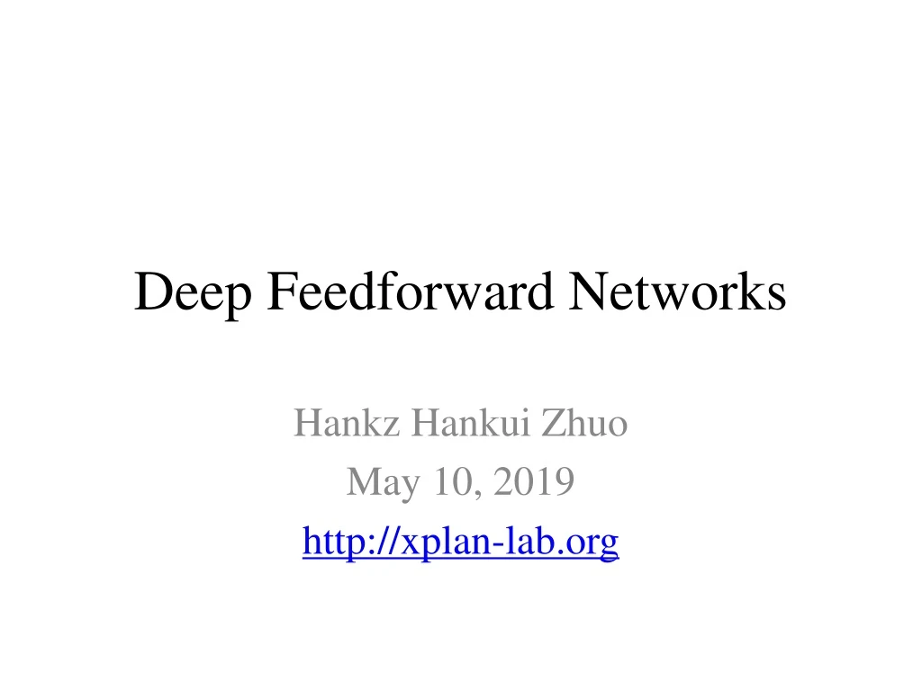 deep feedforward networks