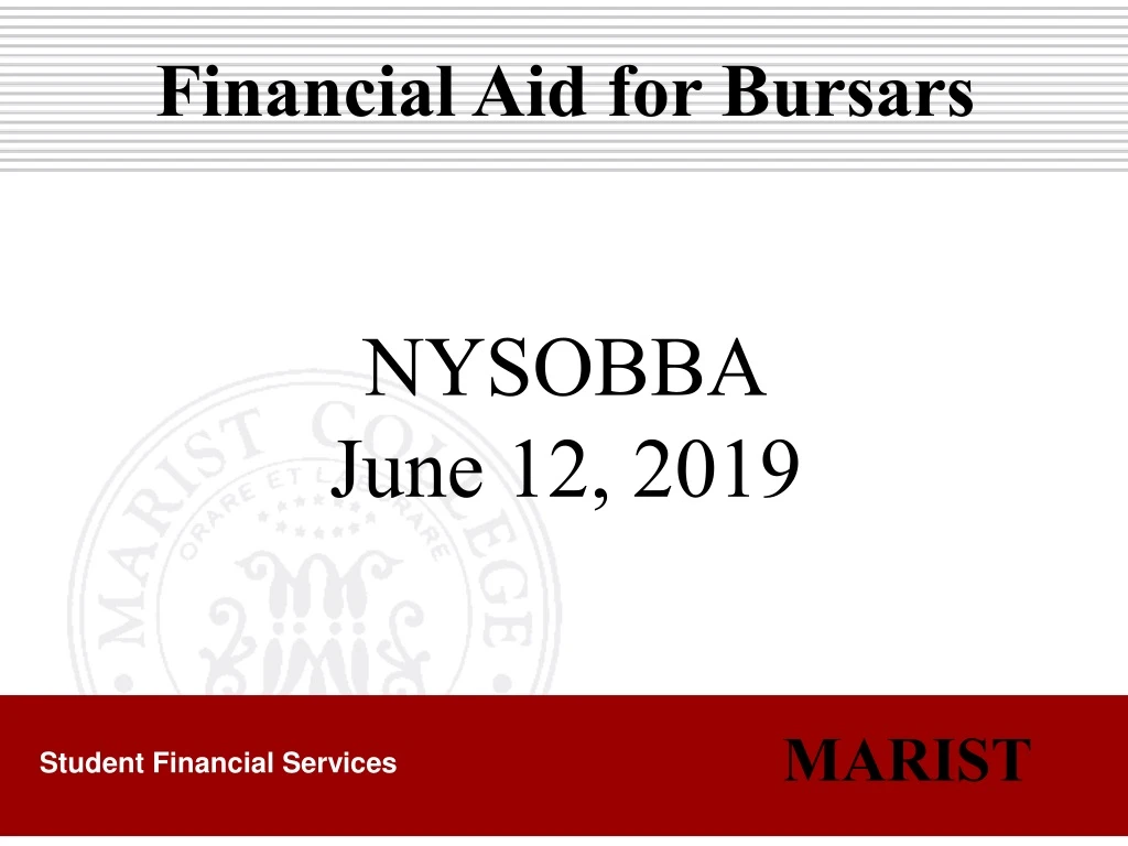 financial aid for bursars