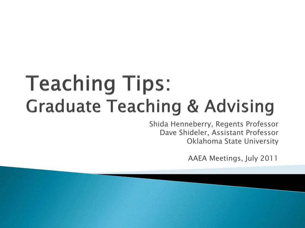 teaching tips graduate teaching advising