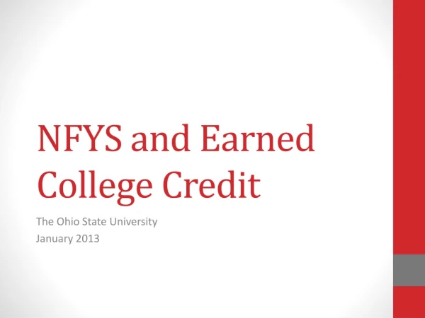 NFYS and Earned College Credit