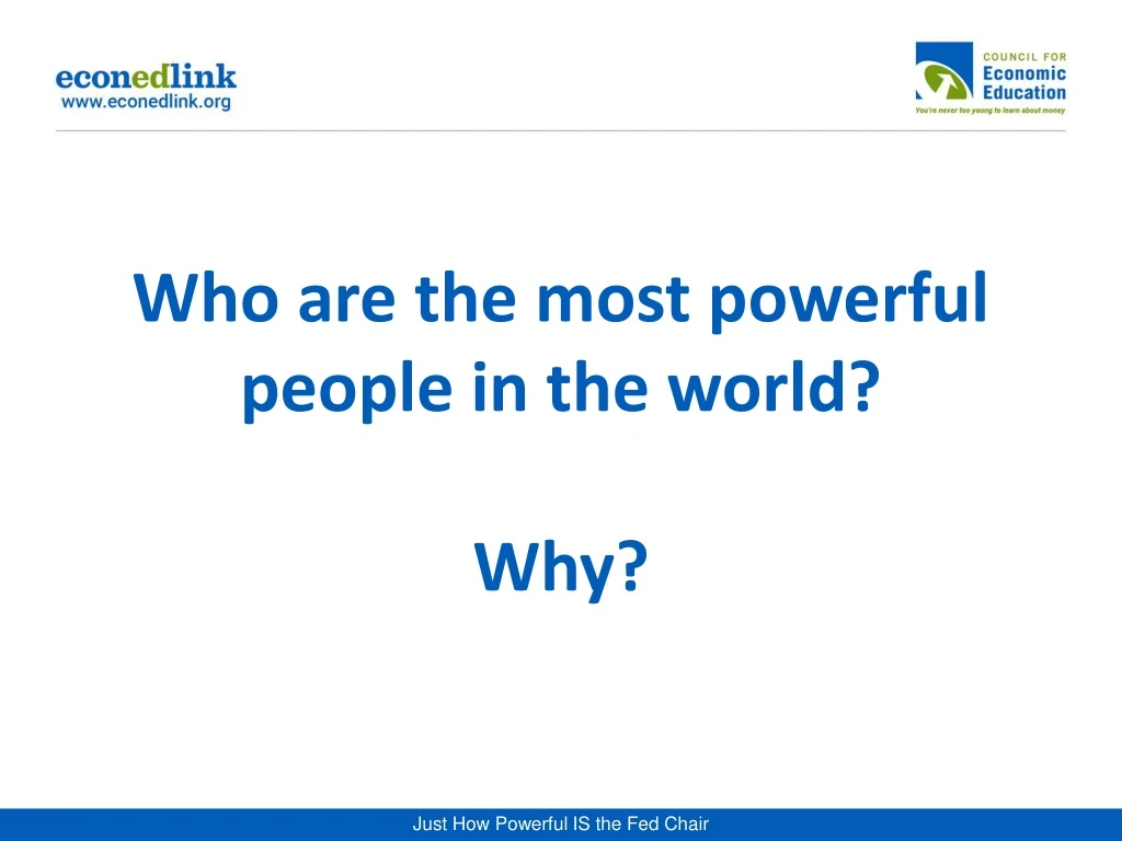 who are the most powerful people in the world why