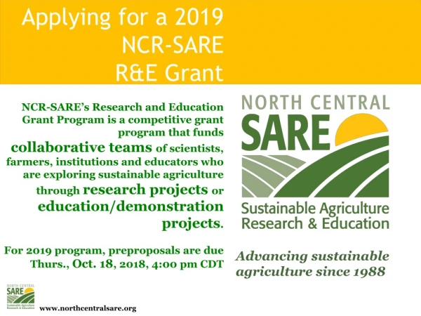 Applying for a 2019 NCR-SARE R&amp;E Grant