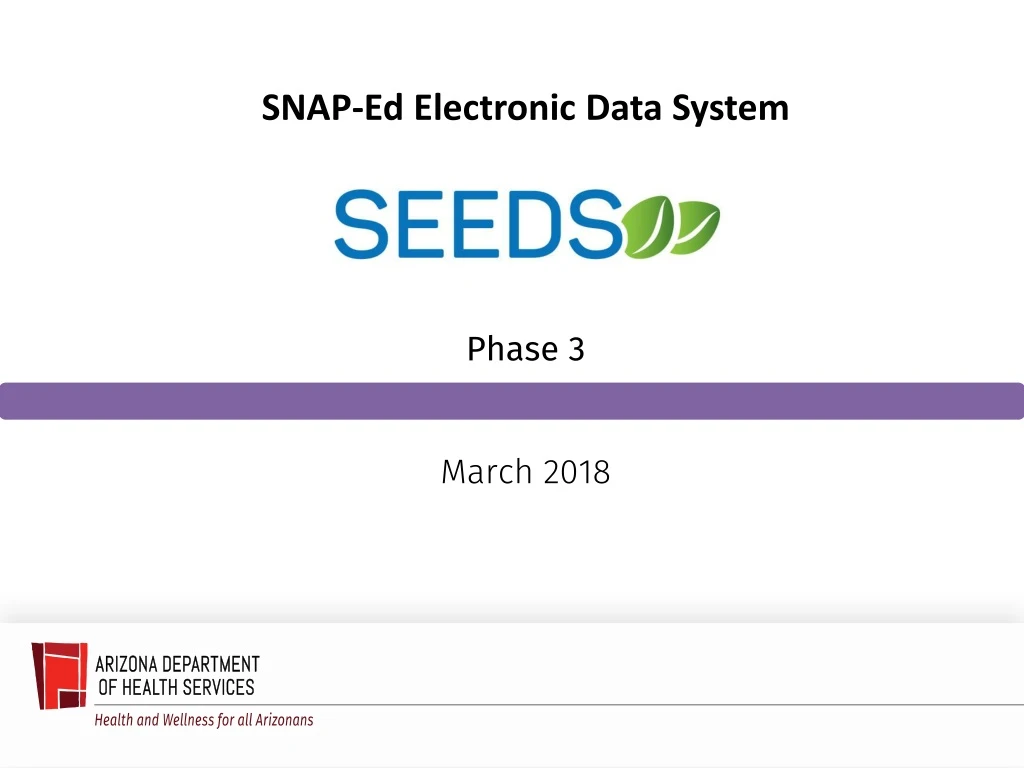 snap ed electronic data system phase 3 march 2018