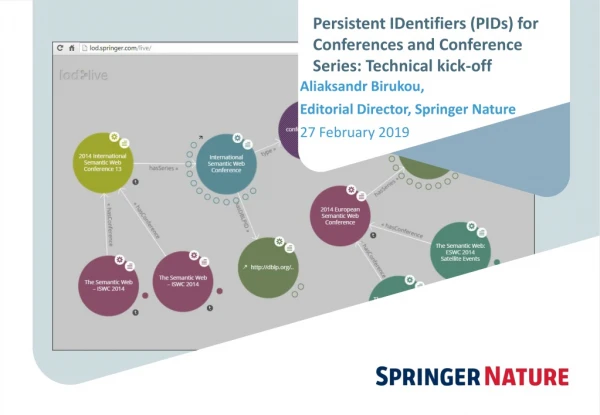 Persistent IDentifiers (PIDs) for Conferences and Conference Series: Technical kick-off