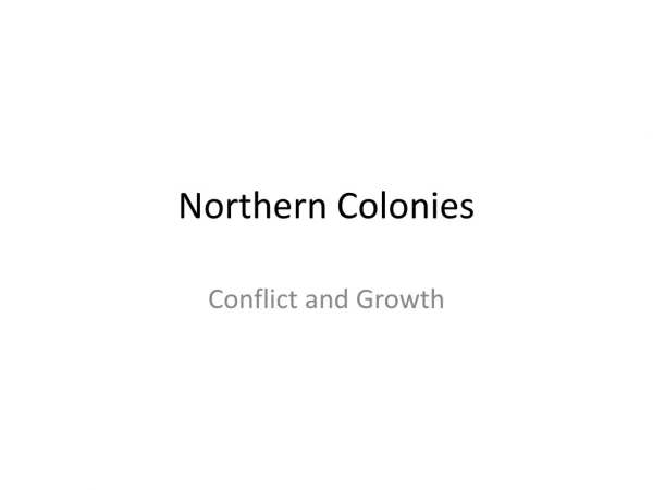 Northern Colonies