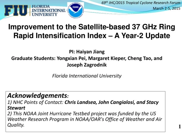 Improvement to the Satellite-based 37 GHz Ring Rapid Intensification Index – A Year-2 Update