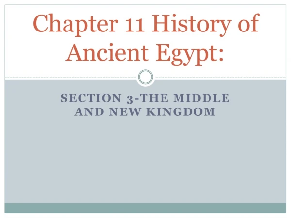 Chapter 11 History of Ancient Egypt: