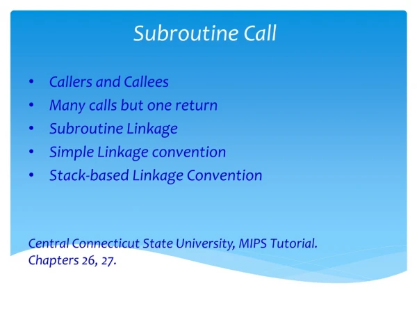 Subroutine Call