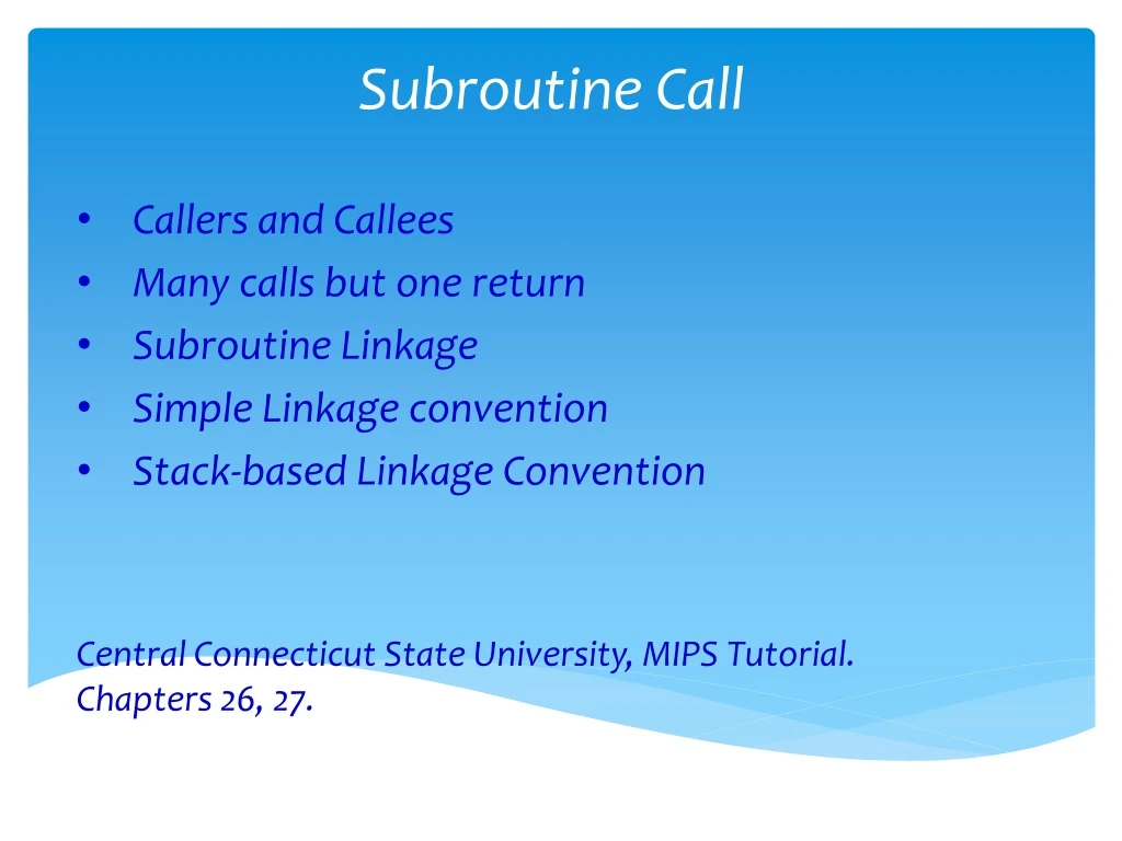 subroutine call