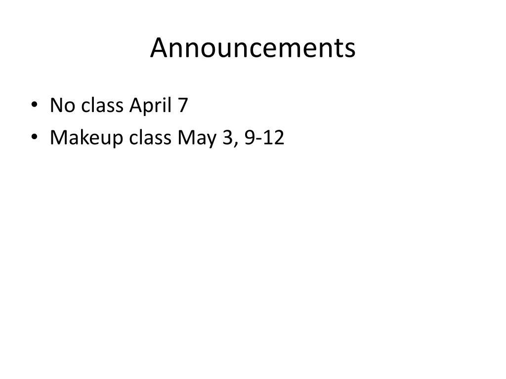 announcements