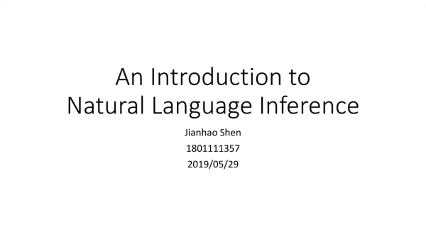 An Introduction to Natural Language Inference