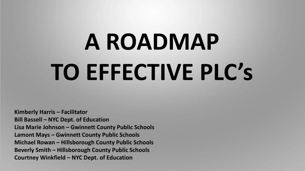 a roadmap to effective plc s
