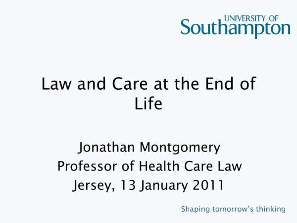 Law and Care at the End of Life