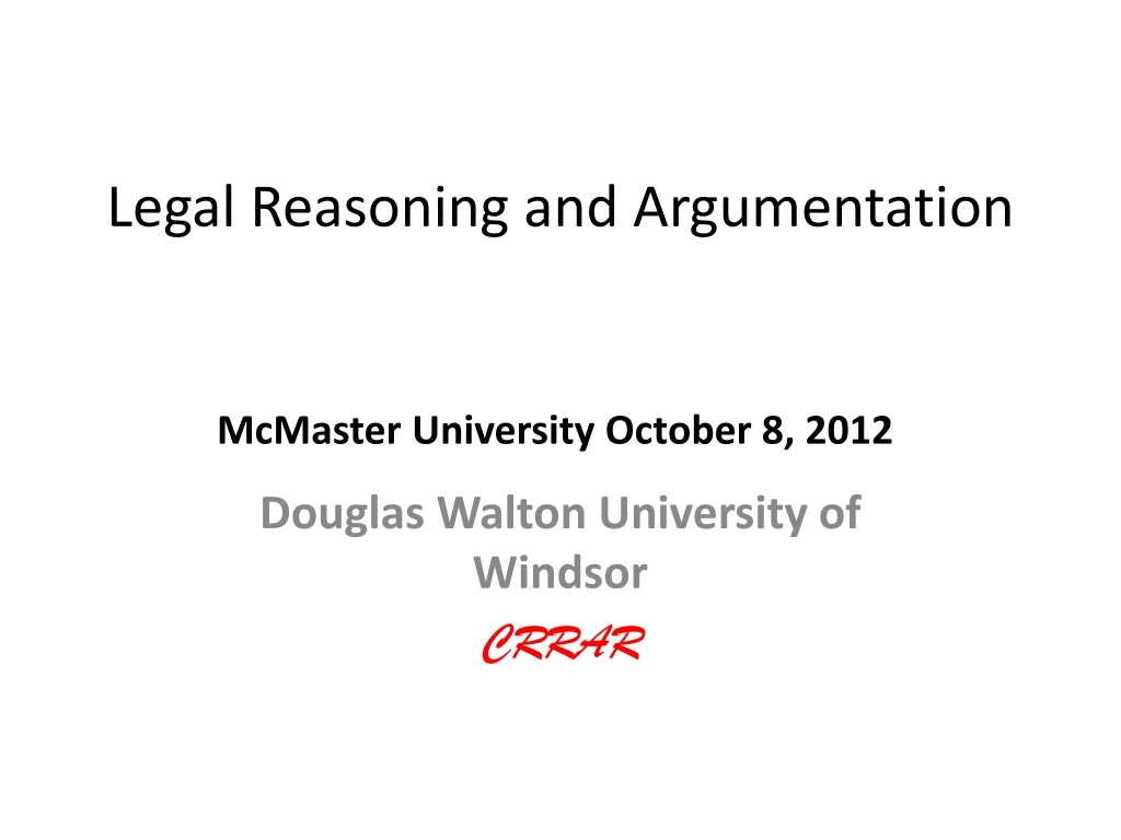 legal reasoning and argumentation