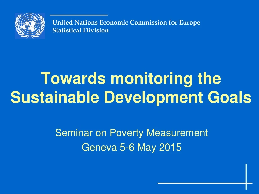 towards monitoring the sustainable development goals