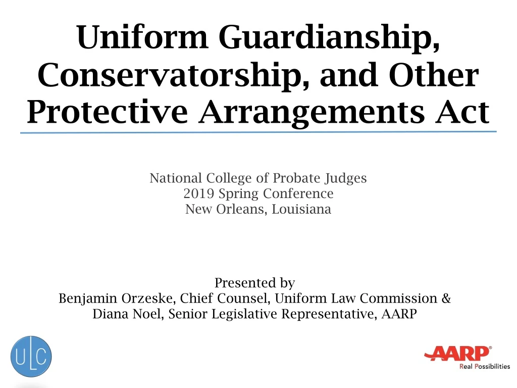 uniform guardianship conservatorship and other