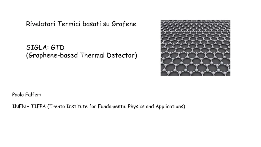 rivelatori termici basati su grafene sigla