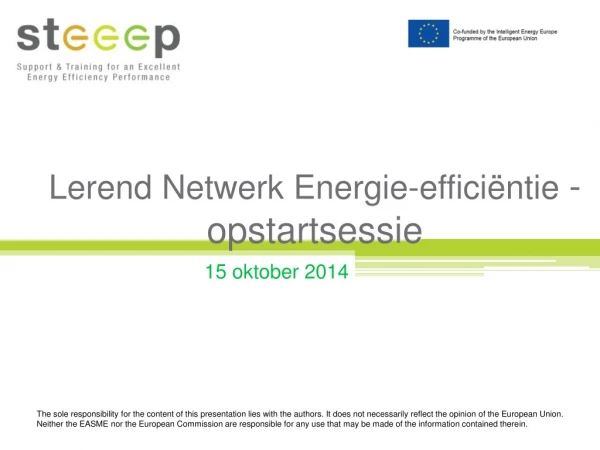 Lerend Netwerk Energie-efficiëntie - opstartsessie
