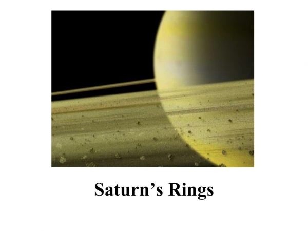 Saturn’s Rings