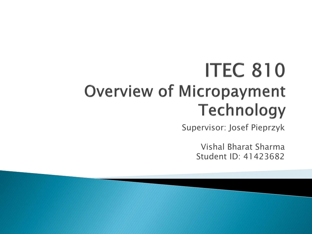 itec 810 overview of micropayment technology